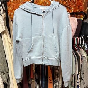 Light Blue Zip-Up Hoodie